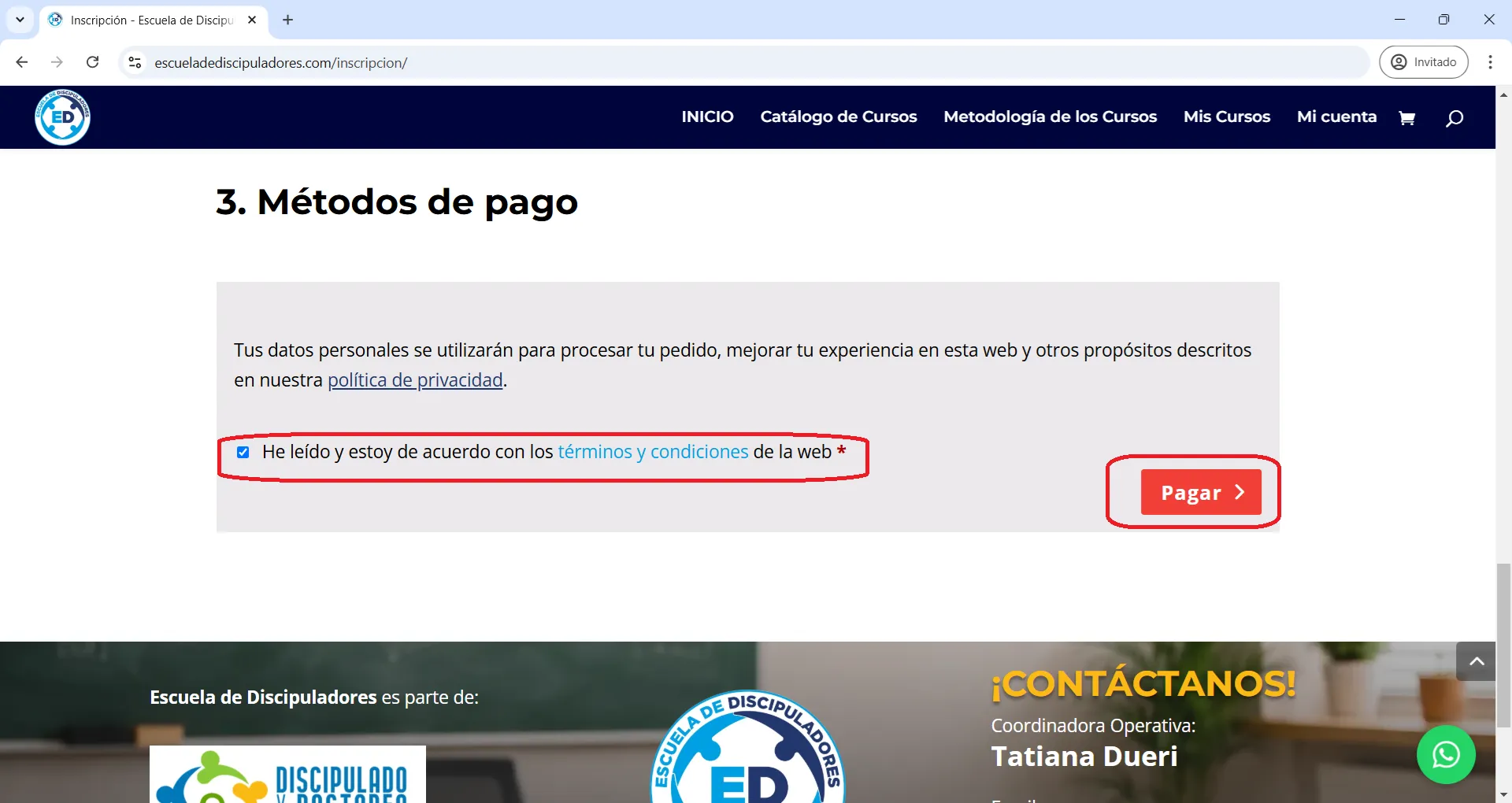 Pagar Inscripción Grupal