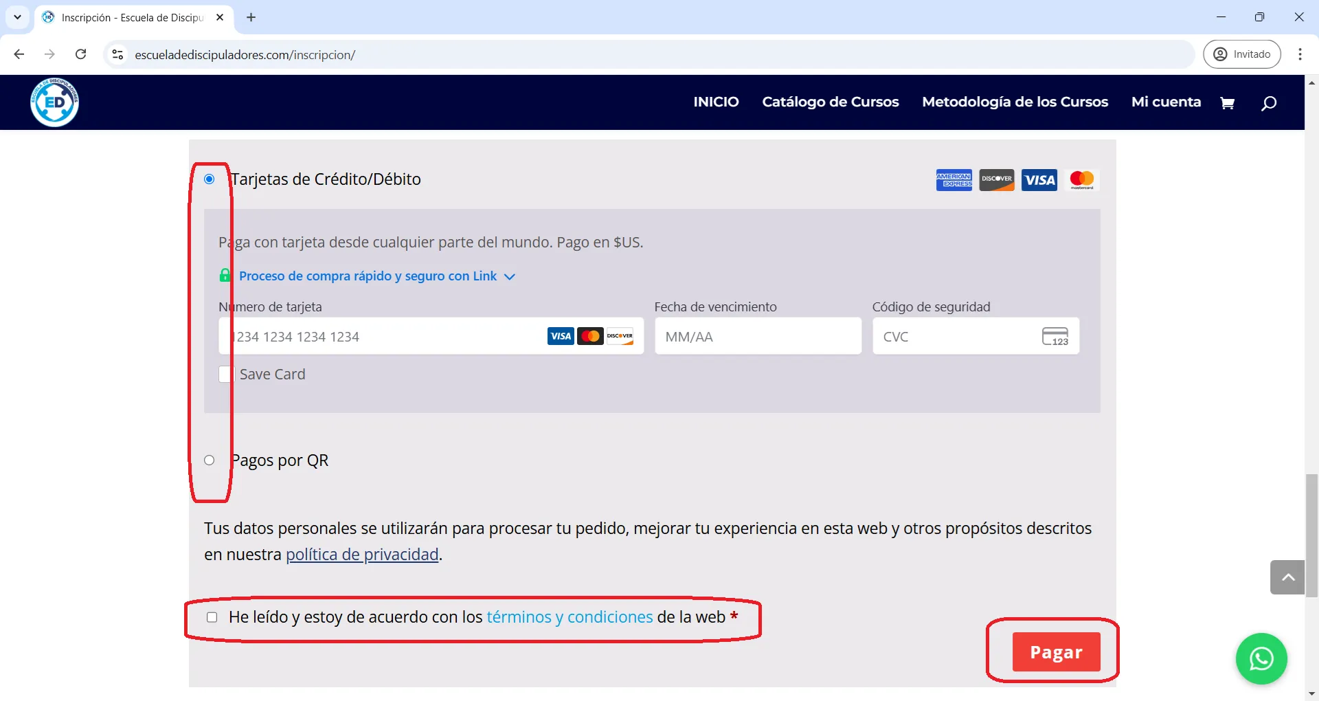 Métodos de Pago y Pagar
