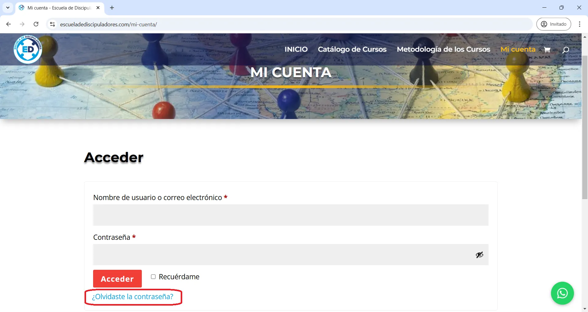 Reestablecer contraseña